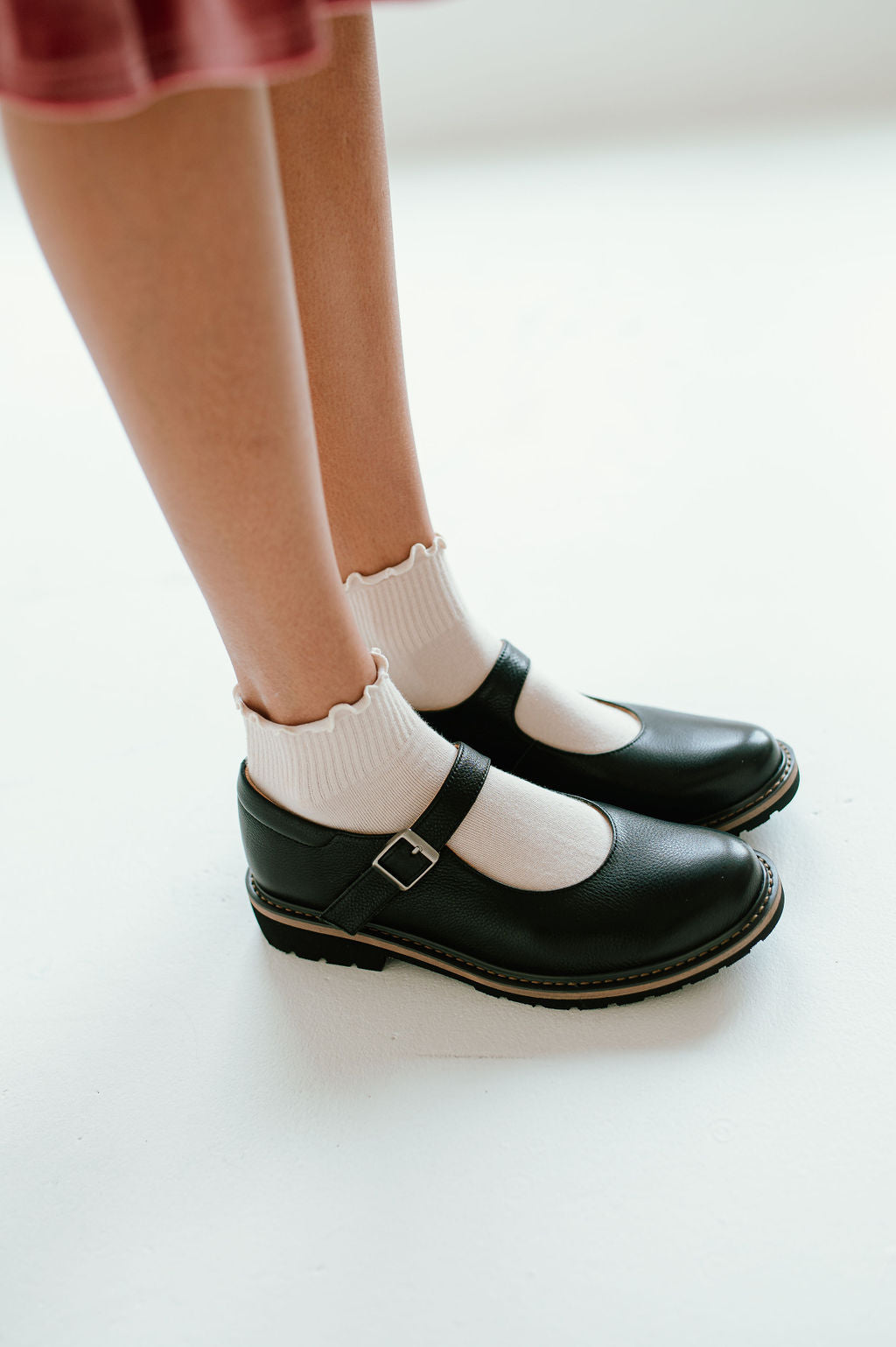 black mary jane shoes with velcro closure