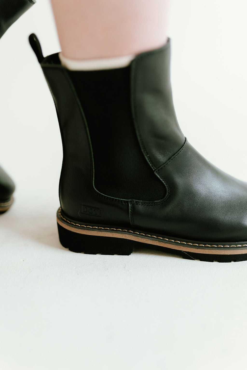 black chelsea style boot