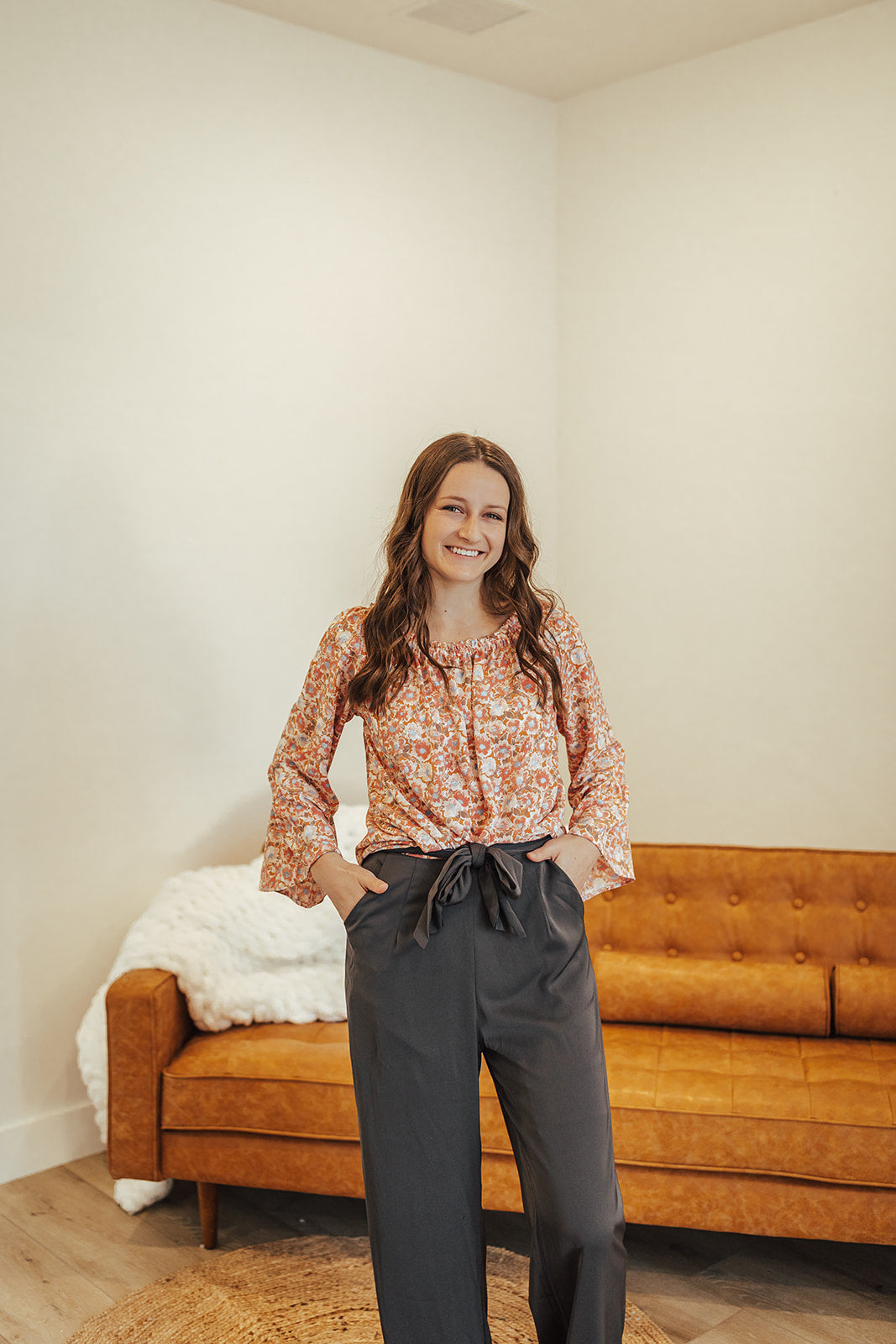 Dress Slacks-Sisters - Emma High Waist Pants Two Charcoal