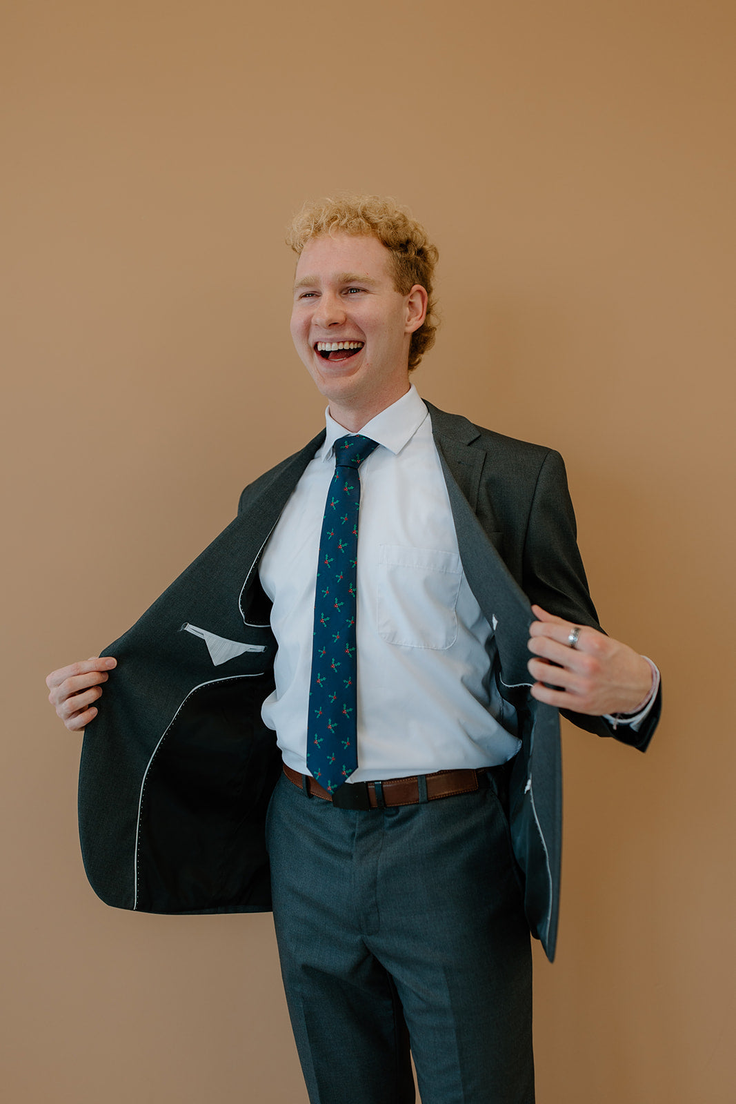 Man wearing charcoal suit