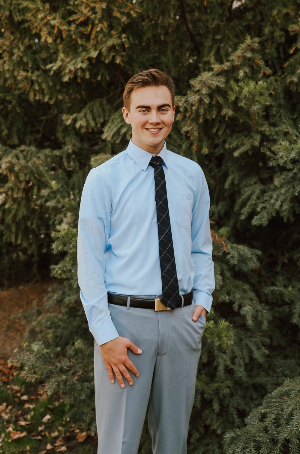 Robbins And Brooks Flex Shirt - Robbins & Brooks 4-Way Flex Blue Dress Shirt Long Sleeve