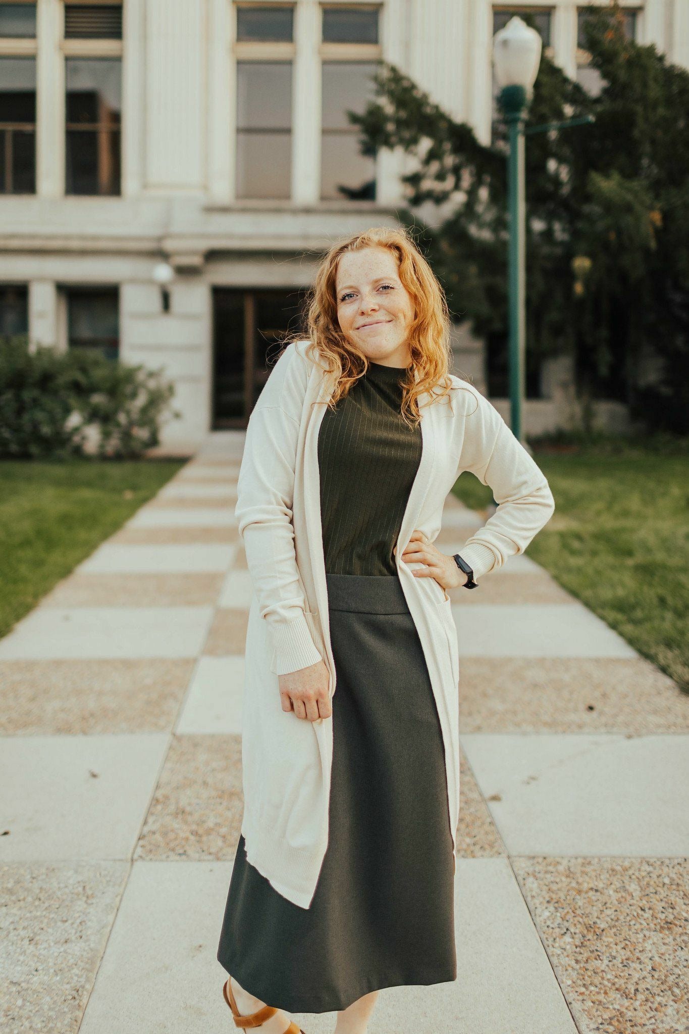 Cardigan Sweater - Soft Knit Cardigan High Gage - Oatmeal