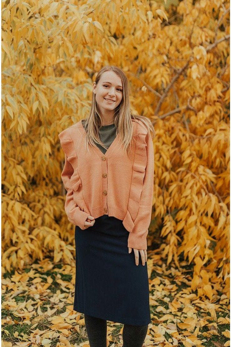 Cardigans - Claire Ruffled Cardigan Ginger
