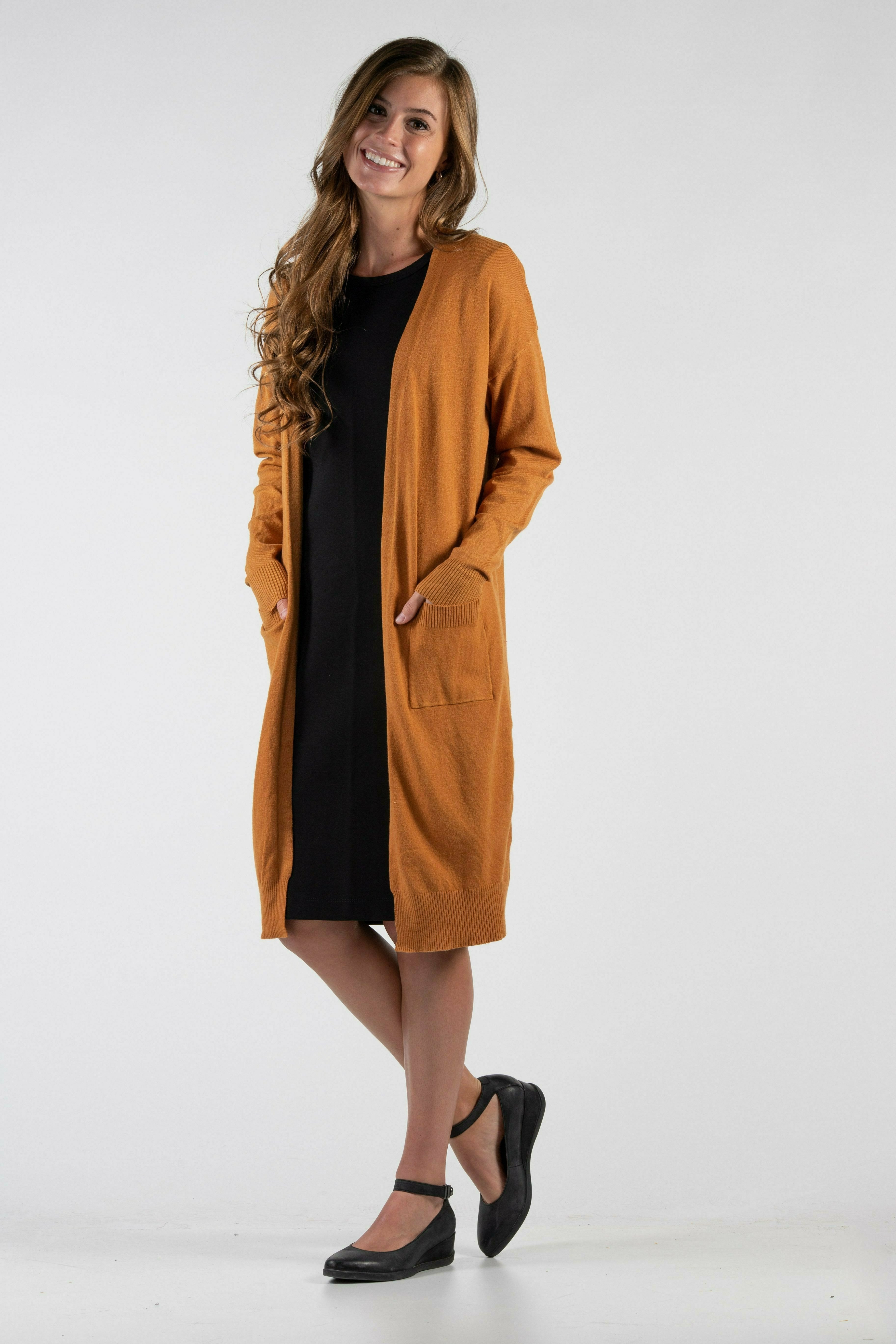 Cardigans - Soft Knit Cardigan High Gage - Caramel