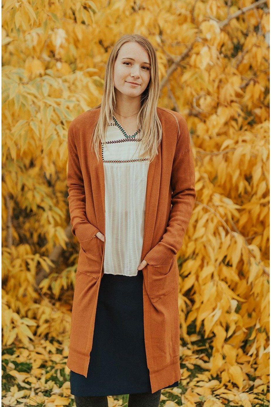 Cardigans - Soft Knit Cardigan High Gage - Caramel