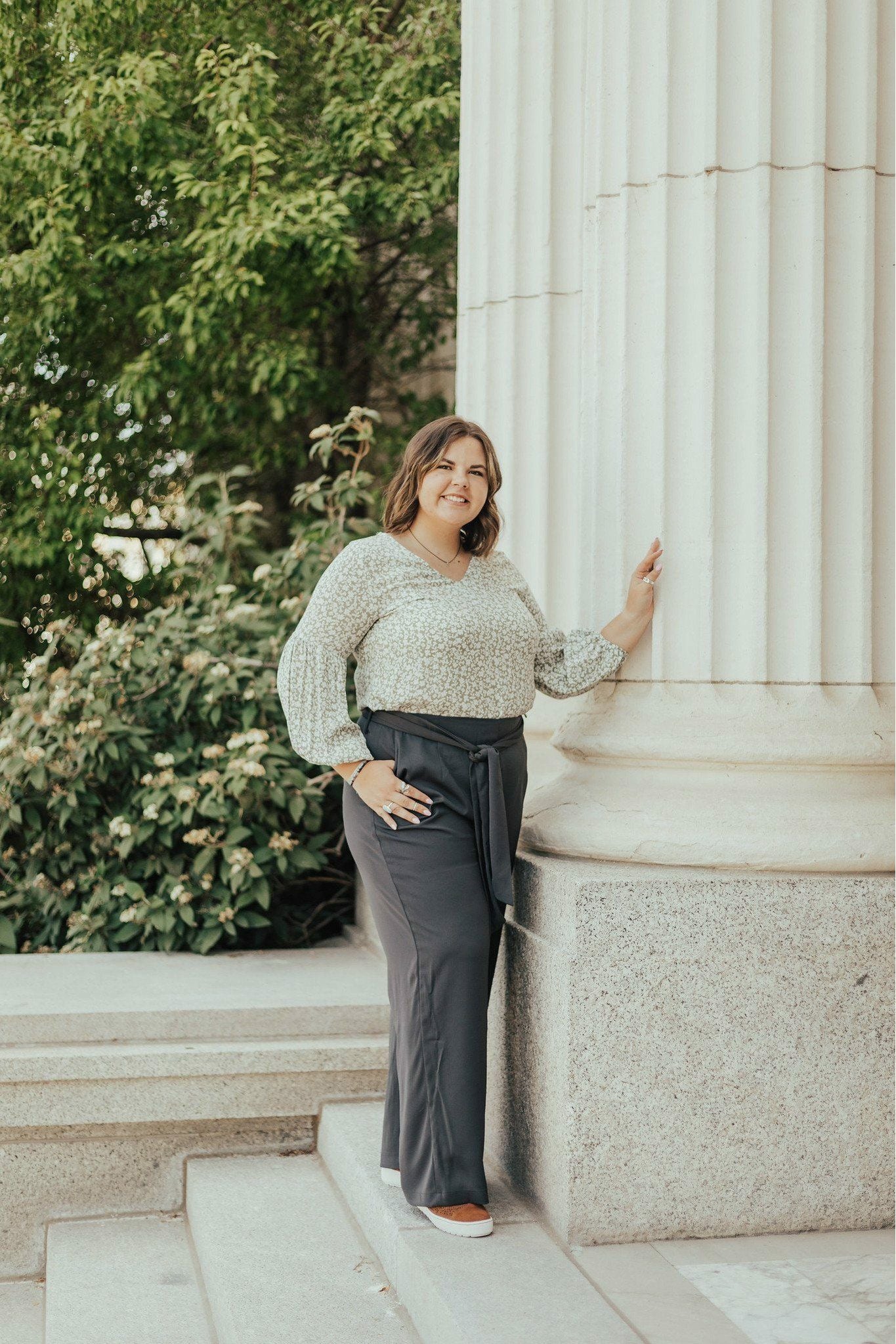 Emma High Waist Pants Two Charcoal